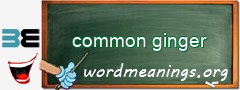 WordMeaning blackboard for common ginger